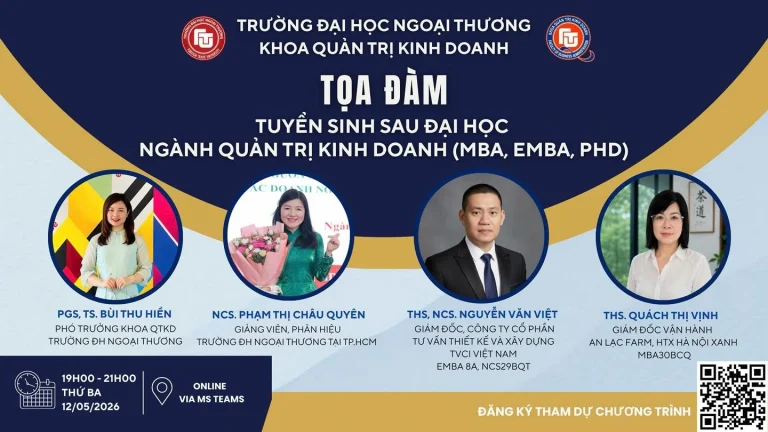 POSTGRADUATE TALKSHOW IN BUSINESS ADMINISTRATION (MBA, EMBA, PhD) – FTU